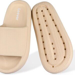 Khaki Soft EVA Cloud Slides - Comfortable Water-Resistant Slippers for All